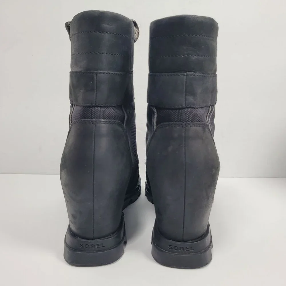 Sorel Joan of Arctic Wedge III Women's Black Boots NL4364-010 US Size 9